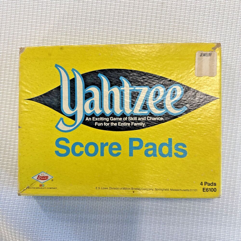 Vintage Yahtzee Score Pads in Original Box